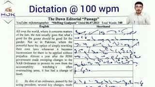 #407 :: Shorthand Dictation 100 wpm in English By MJK Stenographer