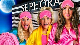 SLEEPOVER with my SiSTERS in a SEPHORA STORE! *will we get caught?*