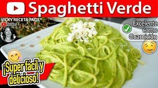 SPAGHETTI VERDE AL POBLANO | #VickyRecetaFacil