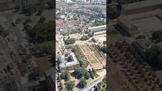 Vertical video. Metz, France. Esplanade Garden. View of the historical city center. Summer, Sunny...