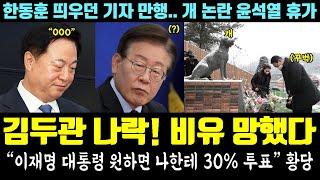 김두관 나락! OOO 발언, 망했다.. "이재명 대통령 원하면 나한테 30% 투표" 황당 반응 (한동훈 띄우던 기자 만행.. 개 논란 윤석열 휴가)