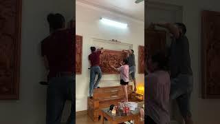 Bàn giao tranh phu thê  kênh bong gỗ hương đá nhà khác tại hưng yên