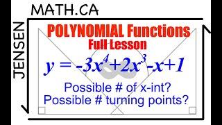 1.2 Polynomial Functions | Full Lesson |  Grade 12 MHF4U jensenmath.ca