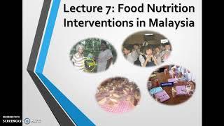Lecture 7 Food Nutrition Intervention Part I