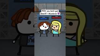 When you BOTH get sheriff & murderer in MM2… #mm2 #roblox #robloxanimation #murdermystery2