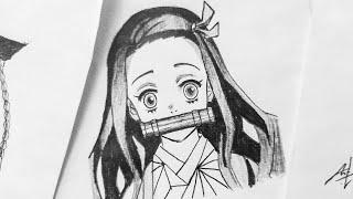 how to draw nezuko step by step for beginners | رسم نيزوكو تشان
