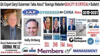 QA Expert Daryl Guberman Talks About" Boeings Website=QUALITY IS CRITICAL= Bullshit