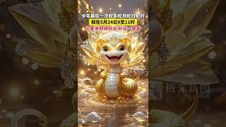 今年最后一次蛇年蛇月蛇日蛇时，就在5月24日9至11时！见者发财接好运，好运一整年！#又一个蛇年蛇月蛇日蛇时来了