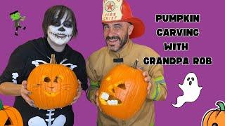 Halloween Pumpkin Carving with Grandpa Rob & Mimi - Educational Video for Kids