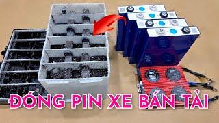 Đóng Acquy cho Xe Bán Tải Hilux với Pin Sắt Lifepo4 , 2 BMS Daly