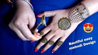 ornament style bridal mehndi\henna design step by step || easy mehndi design for back hand