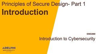 Secure Design - Introduction