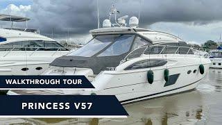 Princess V57 Walkthrough Yacht Tour - Stunning £850k Sports Cruiser - New Value over £2 Million!