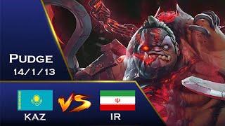 Pudge Safelane carry  POV Full Match - Intense Dota 2 Battle: Kazakhstan vs Iran