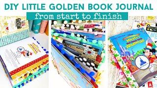 DIY JUNK JOURNAL TUTORIAL | Little Golden Book | Start To Finish With Pockets, Flips & Trimmings