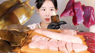 너무 궁금했던 홍어알 홍어 곁간, 홍어애 먹방 fermented stingray [eating show] mukbang korean food