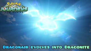 Dragonair evolves into Dragonite to save Ash | Ash's Dragonite evolution #pokemonjourneys #pokemon