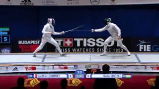 FE M E Individual Budapest GP 2016 Semifinal 01 podium GRUMIER FRA vs BOCZKO HUN