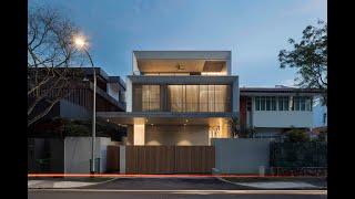 Frame House - a contemporary family home facing a park, with framed views of the raintree canopy.