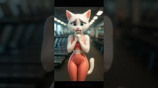 Three skinny cats transform into muscular cats  #shorts #catsoftiktok #cat #ai