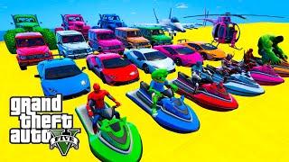 GTA V Stunt Map Car Race Challenge On Super Cars, Bikes and OffRoad Jeeps