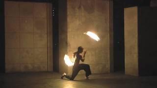 Mark H fire dance demo;  deathstars, poi, staff, and double staff