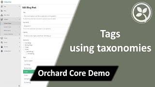 Tags using taxonomies - Orchard Core Demo