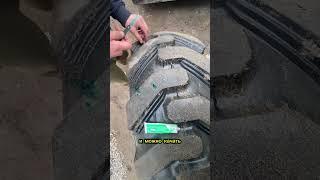 Пробил колесо #экскаватор #погрузчик #terex #трактор #ремонт #колесо
