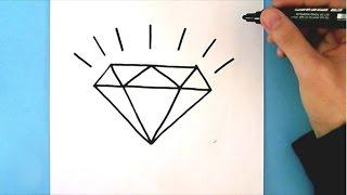 HOW TO DRAW A DIAMOND STEP BY STEP : EASY DRAWING TUTORIAL - By Rizzo Chris