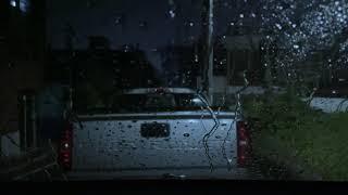 Rain sound in the car on a rainy night insomnia and white noise for sleep (black screen after 1hour)