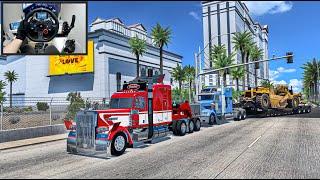 Defective Truck Towed Trough Las Vegas - American Truck Simulator - Logitech G29 Setup