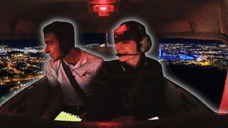Flying over the city in a Cessna 152
