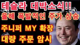 테슬라 대박소식!! $TSLA 올해 두 배, 폭발적인 주가 상승  / Tesla 주니퍼 모델Y 생산 확장! 많은 판매 예고 / 테슬라 투자 / Tesla 주가