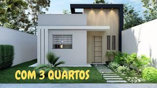 CASA COM 60 M² COM 3 QUARTOS EM TERRENO 8X20