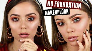 NO FOUNDATION MAKEUP LOOK!  NATURAL / GLAM WITHOUT FOUNDATION - MAKEUPBYSANCHEZ