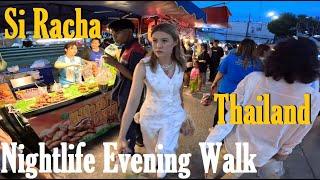 Si Racha, Thailand: Nightlife Evening Walk