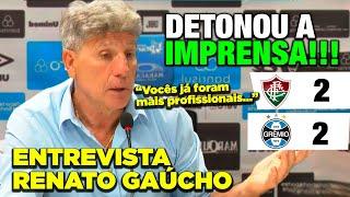 ENTREVISTA COLETIVA RENATO GAÚCHO   PÓS FLUMINENSE 2 x 2 GRÊMIO! DETONOU JORNALISTAS!