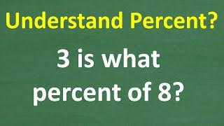 3 is what PERCENT of 8? Let’s solve the percent problem step-by-step!