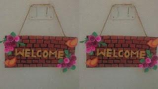 wall hanging craft / Handmade Welcome Home craft ideas / wall decor / Rucha's creation