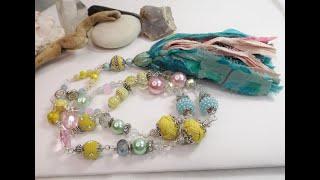 The Making of a Beaded Chain Necklace with Sari Silk Tassel