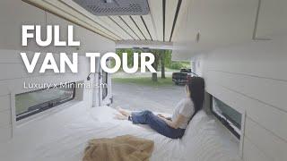 Luxury x Minimalism FULL VAN TOUR | stylish Full Shower | built-in Coffee Station | Dinette Bed