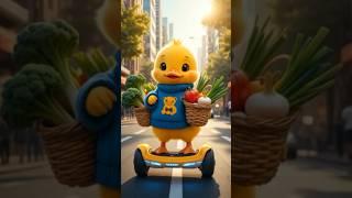 The duckling makes nutritious straw mushroom and broccoli for the boy #shorts #cute #pets #ducklings