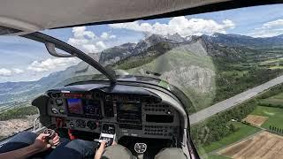 VFR from Mollis (LSZM) to Bad Ragaz (LSZE) - Robin DR401