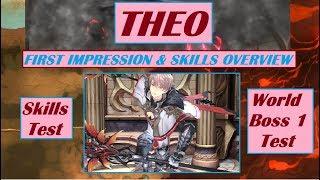 King's Raid - Theo First Impression and Overview + Manual and Auto Testing in World Boss 1