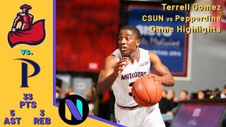 Terrell Gomez CSUN Matadors 33 PTS 5 AST vs Pepperdine Waves | Next Ones