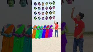 Cute different colour bhabi correct head matching with tu radha meri main shyam tera songs #shorts