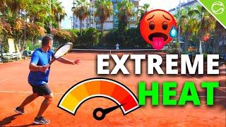 Tennis Training in Extreme Heat - Court Level View