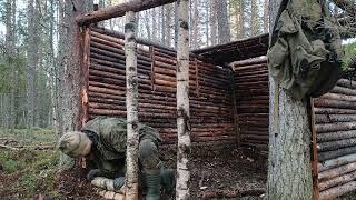 Строю таёжное укрытие - Закрыл стену. Установил Дверной проем