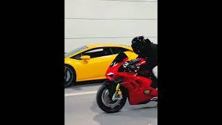 Ducati vs Lamborghini race katarnak sound #bike #lamborghini #ducati #racing #youtubeshorts #shorts