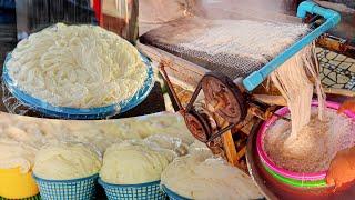 Rice Noodle Manufacturing Process in My Village  - Traditional Noodle Making